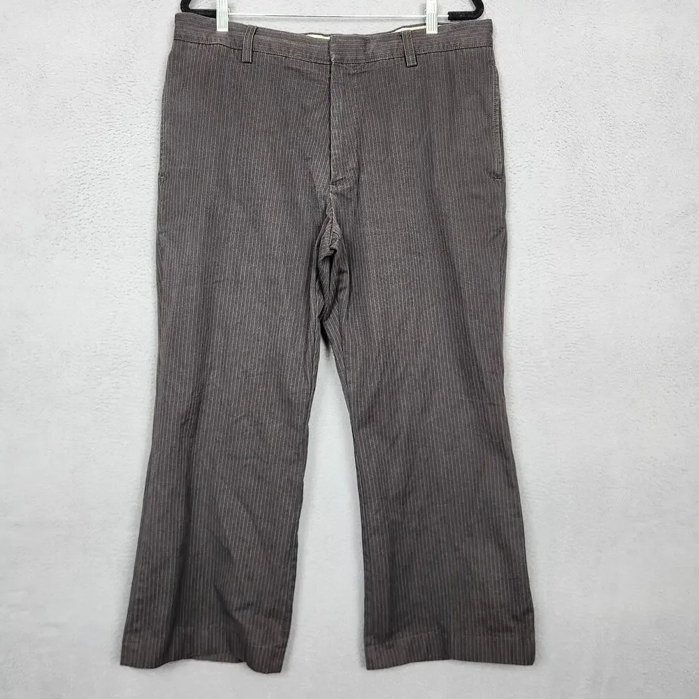 Banana Republic Pants Mens 36x30 Brown Pinstripe Chino Classic Actual 36x26